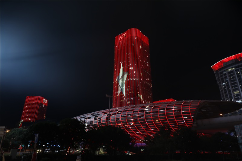 五角场|燃!五角场区域景观灯光联动迎接八一建军节