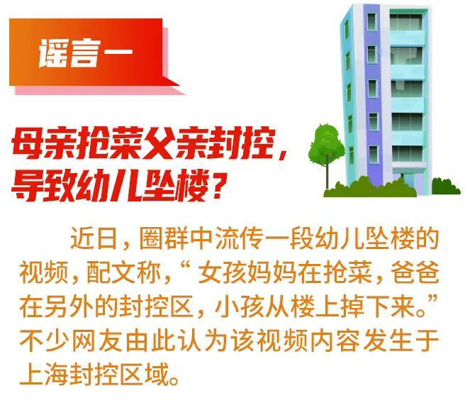 垃圾车|每日谣言提示:母亲抢菜父亲封控孩子坠楼?真相!