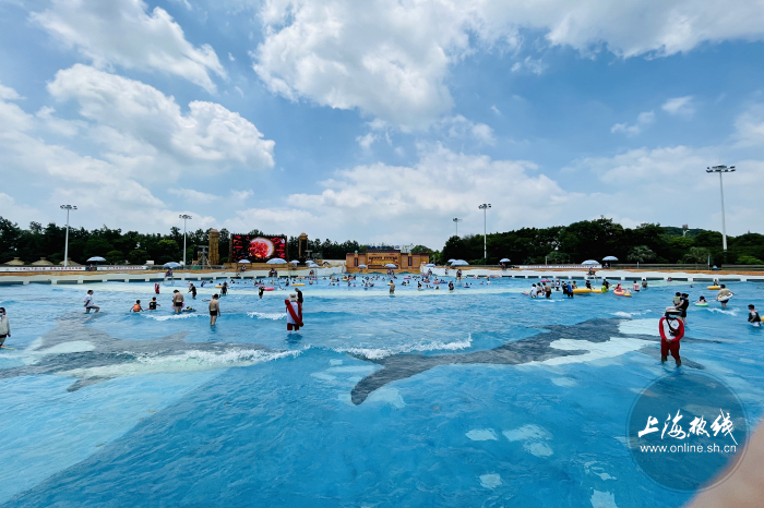 水滑道|实拍!沪上市民玛雅水公园戏水消暑!潜水区惊现＂美人鱼＂…