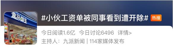 工资单|网友炸了！工资单被同事看到 遭盒马开除！