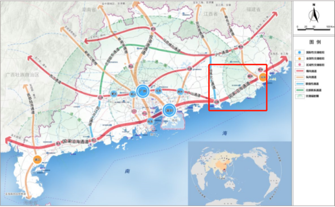 往小了说,从广东省的设想来看 "沪深广磁悬浮"是沿着"国家沿海通道"