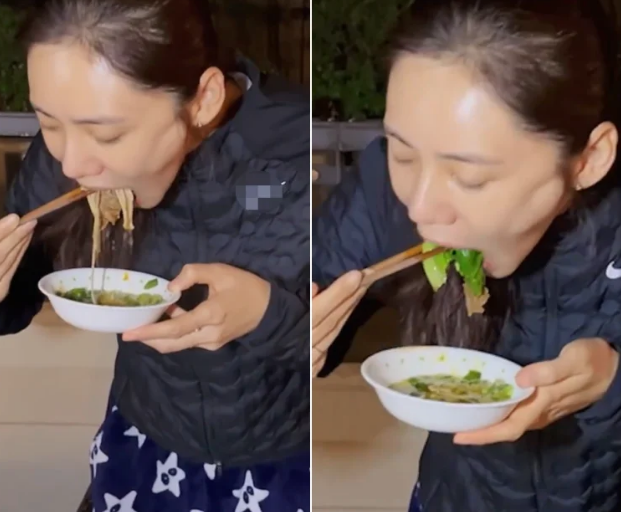 群主|秋瓷炫穿睡衣素颜吃火锅 大口狂吃无偶像包袱